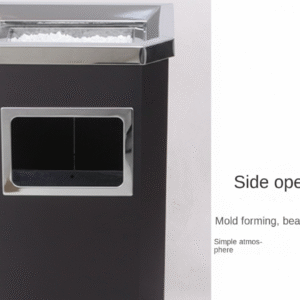 Lobby Ashtray Bin – Black Painted Finish | 310 × 260 × 655 mm - Image 3