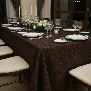 Maples 100% Cotton, Damask Material, Marble Design Table Cloth – Available in Multiple Colors & Sizes - Image 8