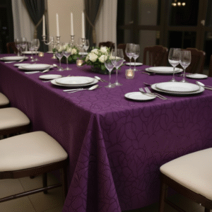 Maples 100% Cotton, Damask Material, Marble Design Table Cloth – Available in Multiple Colors & Sizes - Image 3