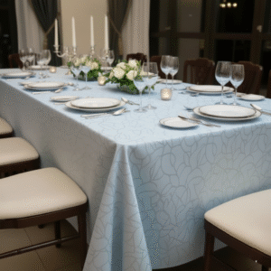 Maples 100% Cotton, Damask Material, Marble Design Table Cloth – Available in Multiple Colors & Sizes - Image 12