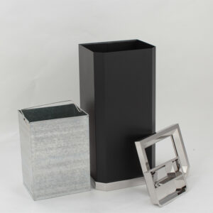 Lobby Ashtray Bin – Black Painted Finish | 310 × 260 × 655 mm - Image 7